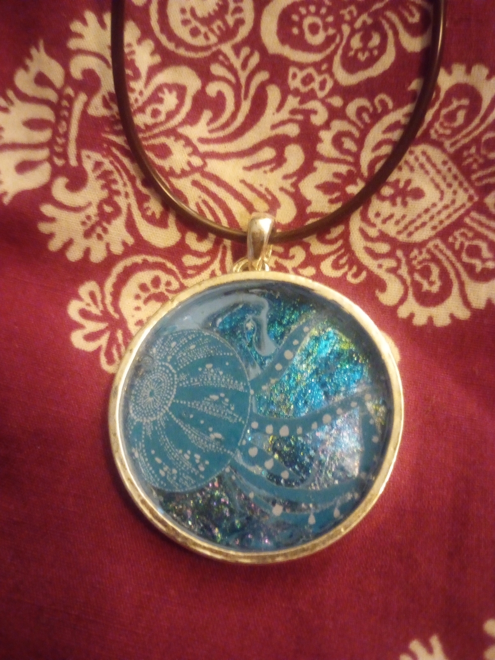 Blue Jellyfish Resin Pendant Necklace